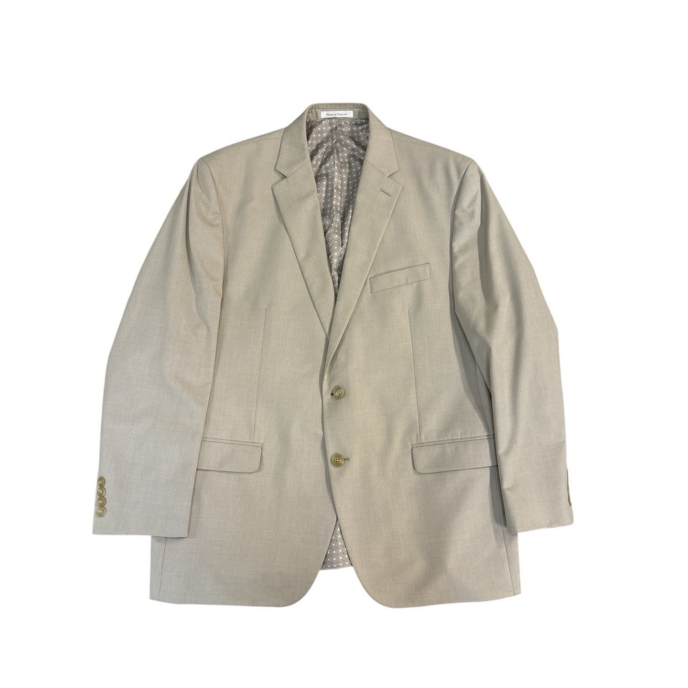 Chaps Blazer Mens 46 Regular Tan Button Up Lined Vented Coat Jacket - Picture 1 of 8